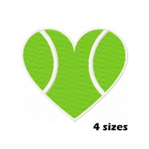 Tennis-Herz-Stickerei, Instant Download - 4 Größen