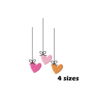 Herzen Stickerei Designs, Instant Download - 4 Größen