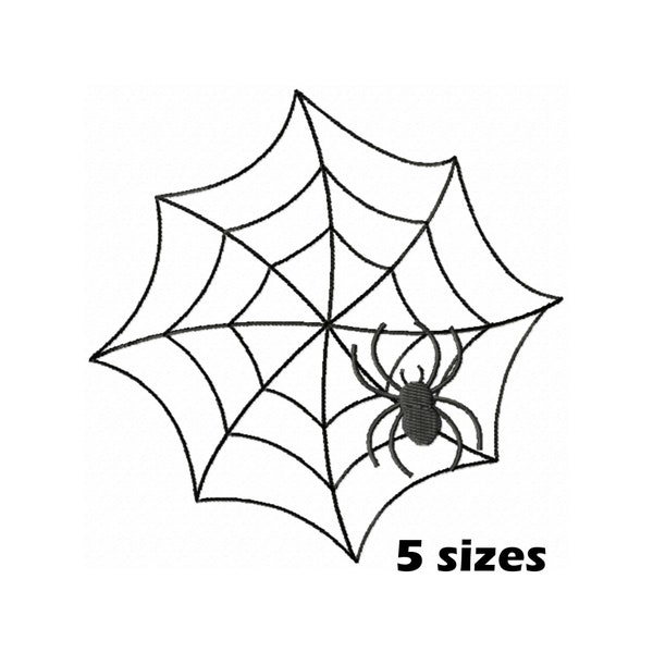 Spinne im Web Stickmuster, Instant Download - 5 Größen
