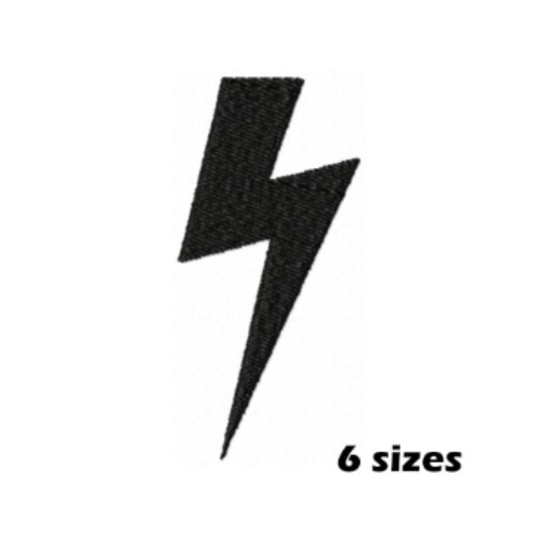 Lightning Bolt Machine Embroidery Design, Rock Music Patch, Instant ...