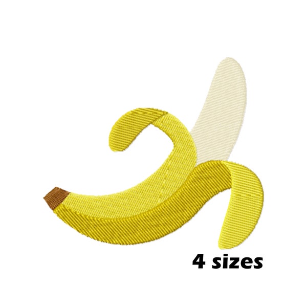 Banana Embroidery Design, Instant Download - 4 Sizes