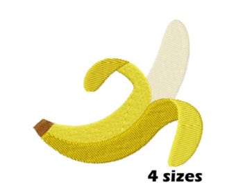 Banana Embroidery Design, Instant Download - 4 Sizes