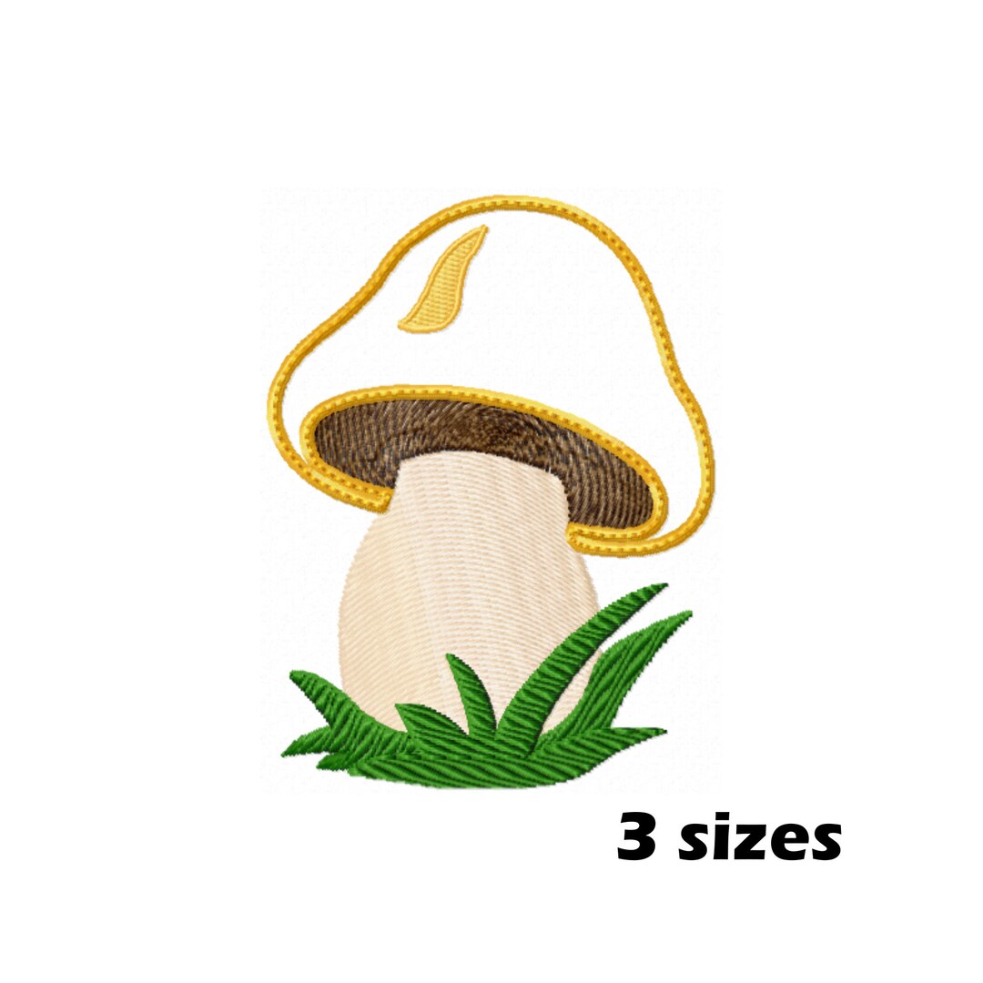 Mushroom Applique Embroidery Designs, Instant Download 3 Sizes Etsy