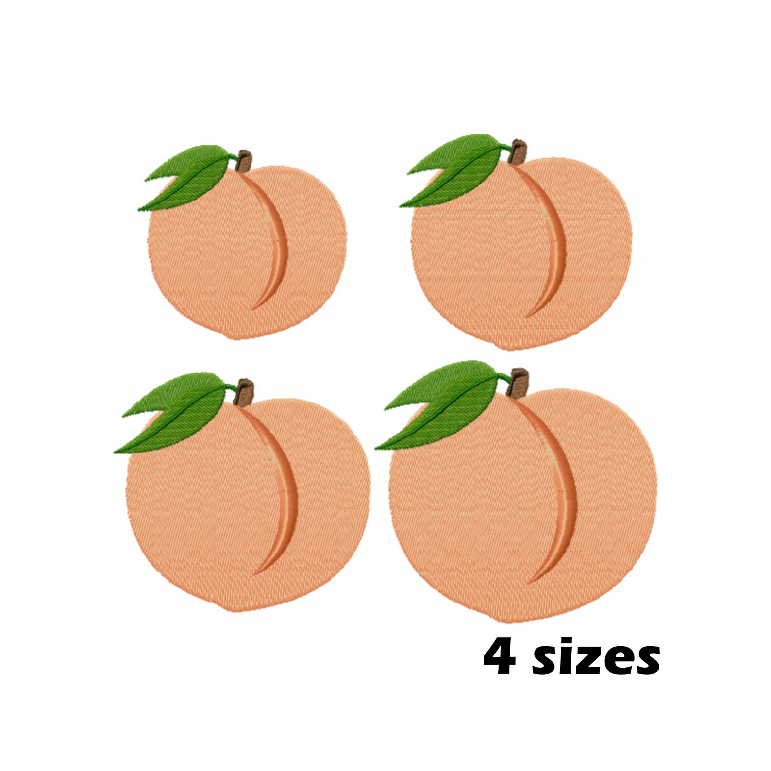 Peach Embroidery Designs Instant Download 4 Sizes Etsy