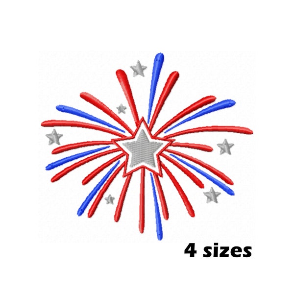 Firework Embroidery Designs, Instant Download - 4 Sizes