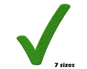 Check Mark Embroidery Designs, Instant Download - 7 Sizes