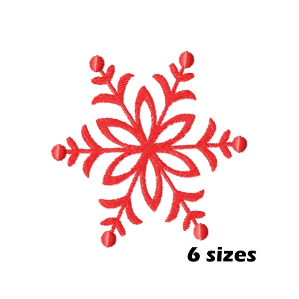 Mini Snowflake Embroidery Designs, Instant Download - 6 Sizes