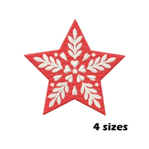 Christmas Star Embroidery Designs, Instant Download 4 Sizes - Etsy