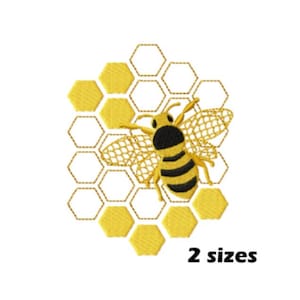 Honigwaben Biene Stickmuster, Instant Download - 2 Größen (nur 4x4 & 5x7)