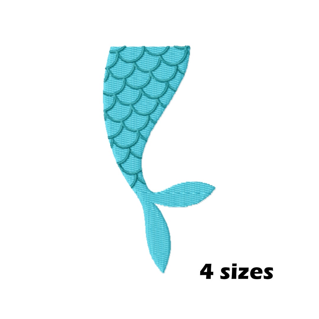 Mermaid Tail Embroidery Designs, Instant Download 4 Sizes Etsy