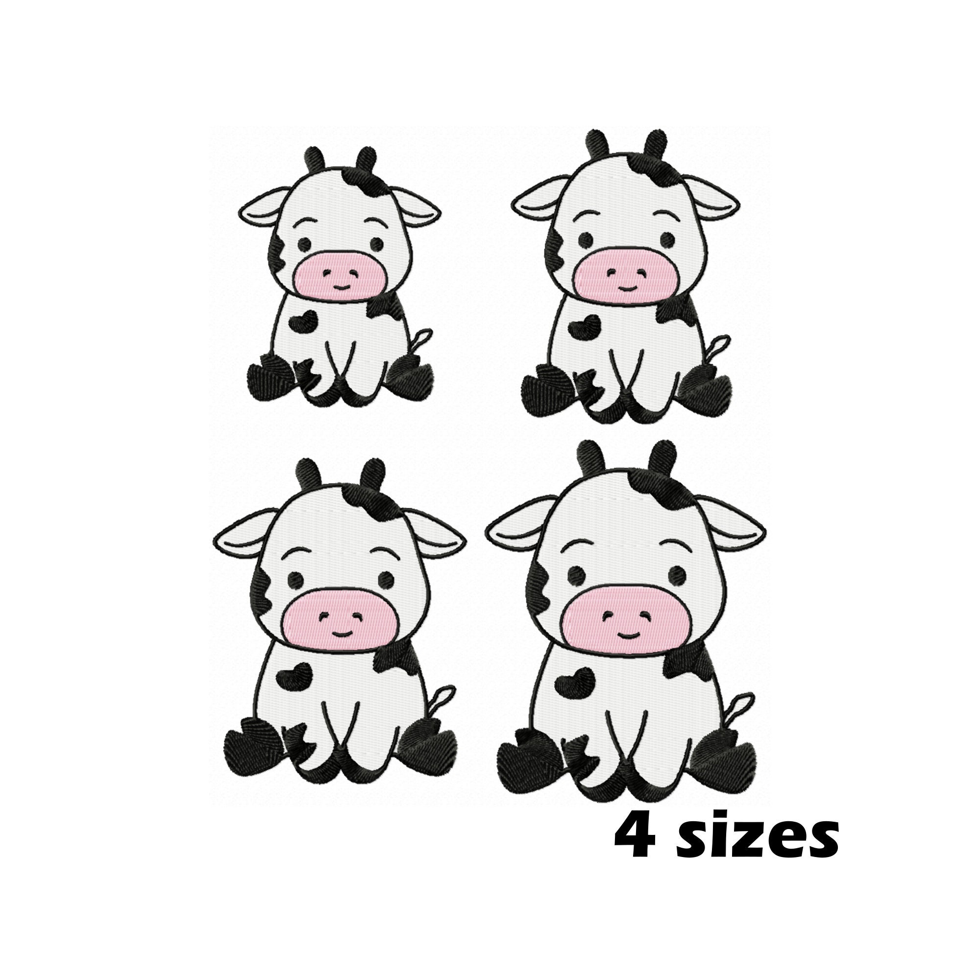 Small Cow Designs Cute Cow Embroidery Designs, Instant Download - 4 Sizes - Etsy