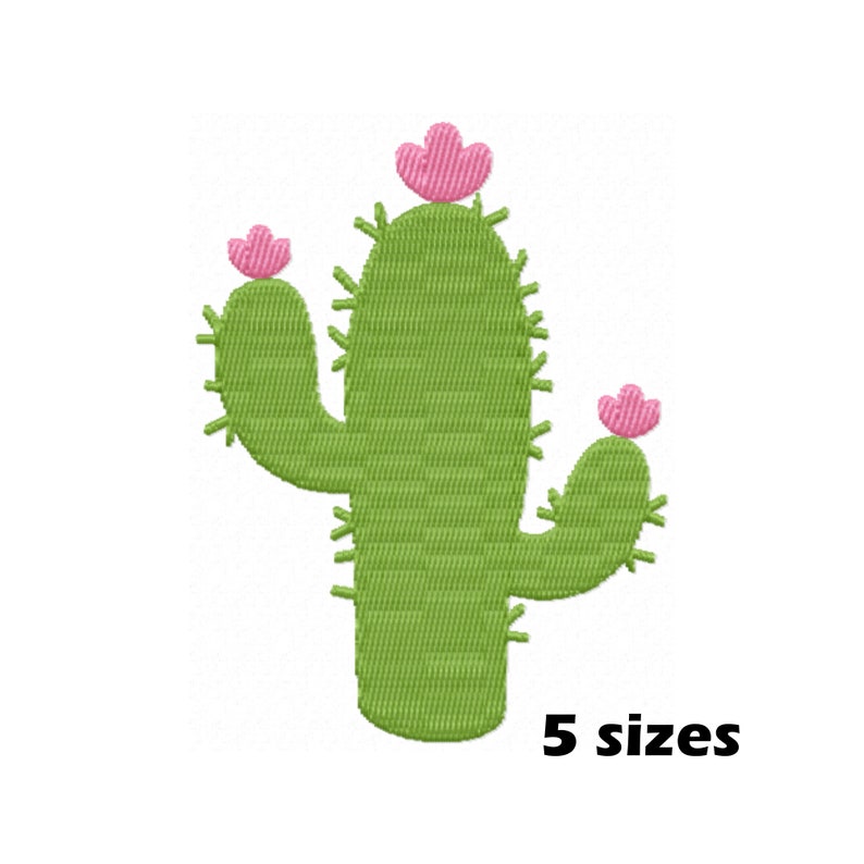 Cactus Embroidery Designs, Instant Download 5 Sizes image 1