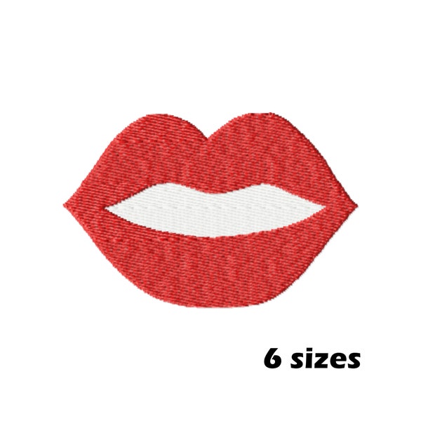 Motifs de broderie lèvres, téléchargement immédiat - 6 tailles