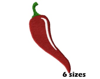 Chili Pepper Embroidery Designs, Instant Download - 6 Sizes