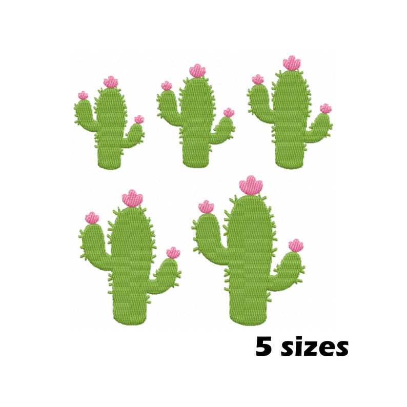 Cactus Embroidery Designs, Instant Download 5 Sizes image 2