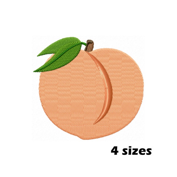 Peach Embroidery Designs, Instant Download - 4 Sizes