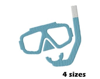 Scuba Mask and Snorkel Embroidery Design, Tropical Vacation, Free Dive Design, Ocean Embroidery, Machine Embroidery File, Instant Download