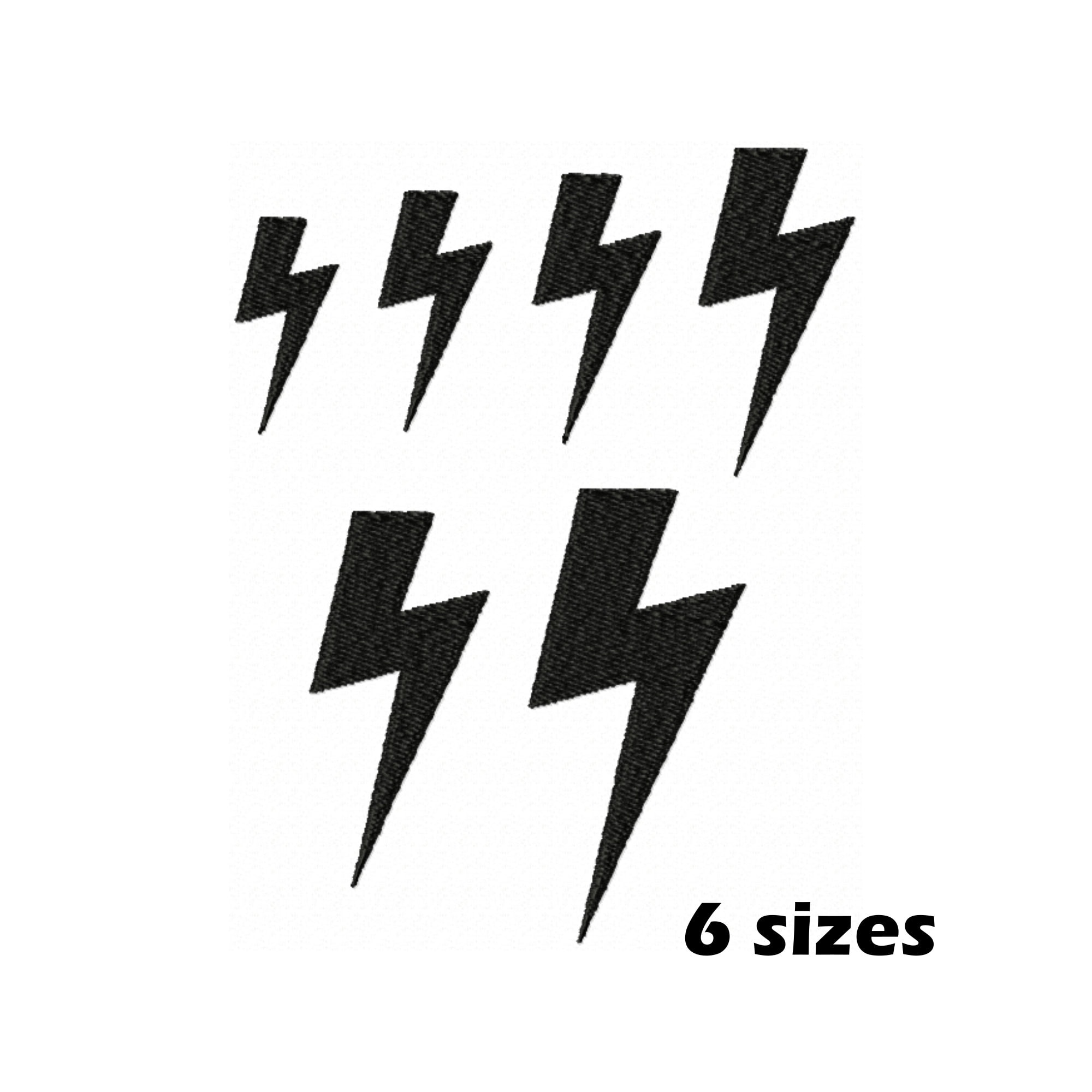 Lightning Bolt Embroidery Designs Instant Download 6 Sizes Etsy