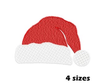 Borduurontwerp kerstmuts, klassiek steekbestand voor kerstvakantie, 4 maten inbegrepen, feestelijk machinepatroon, direct downloaden