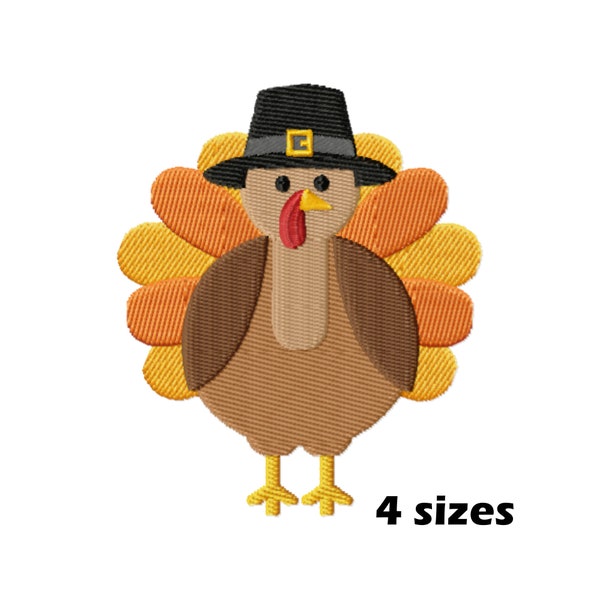 Thanksgiving Turkey Embroidery Designs, Instant Download - 4 Sizes