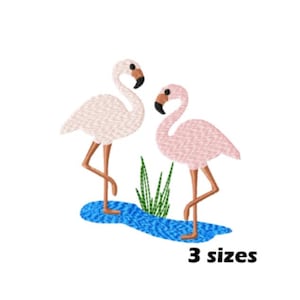 Flamingo&#39;s Embroidery Designs, Instant Download - 3 Sizes