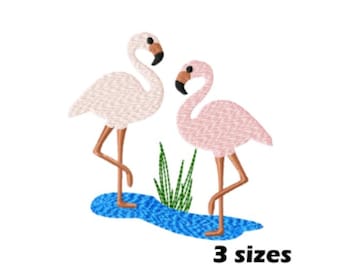 Flamingo's Embroidery Designs, Instant Download - 3 Sizes