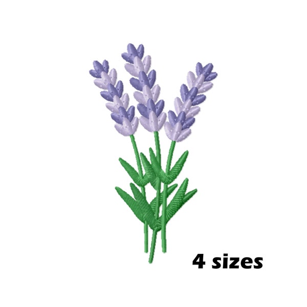 Lavender Bouquet Embroidery Designs, Instant Download - 4 Sizes