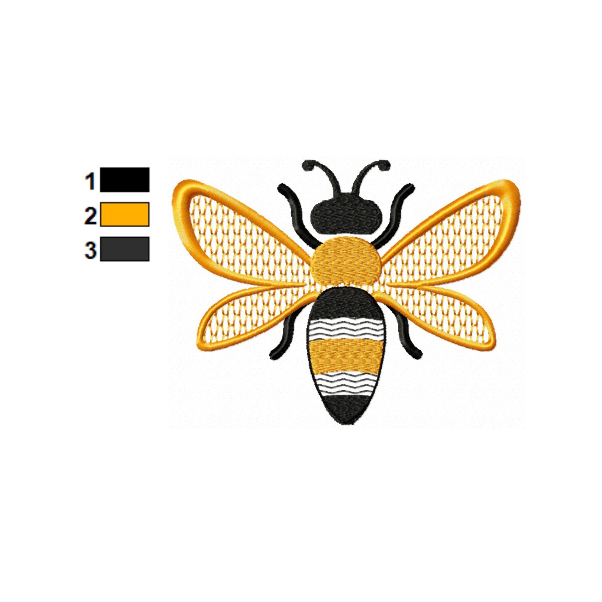 Queen Honey Bee Embroidery Designs Instant Download 4 Sizes Etsy