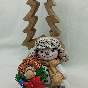 Christmas Tree Decorations Spun Cotton Snowman Beautiful Traditional Characters Cotton Spun Christmas Vintage Ornaments Decors