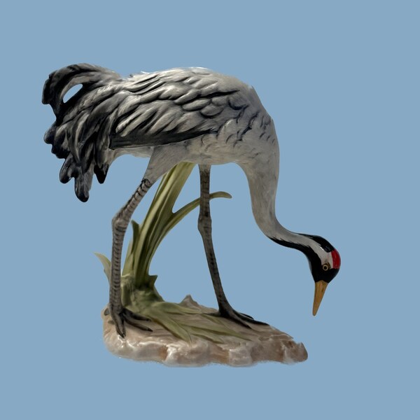 Goebel Kranich Crane #3816514 RARE FIND, Vintage Bird Figurine, Vintage Goebel, Crane Statute, Bird Lover Gift, Crane Bird Lover, Crane Wife