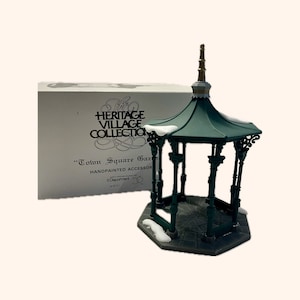 Dept.56 Heritage Village Christmas Town Square Gazebo, #55131, Vintage Dept.56, Retired Dept.56, Village Christmas Decor, Vintage Christmas