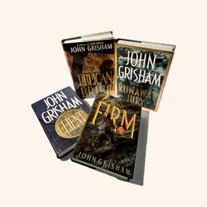 4 Inscribed John Grisham Books 1st Edition Hardcover The Firm, The Client, The Pelican Brief, The Runaway Jury, RARE FIND