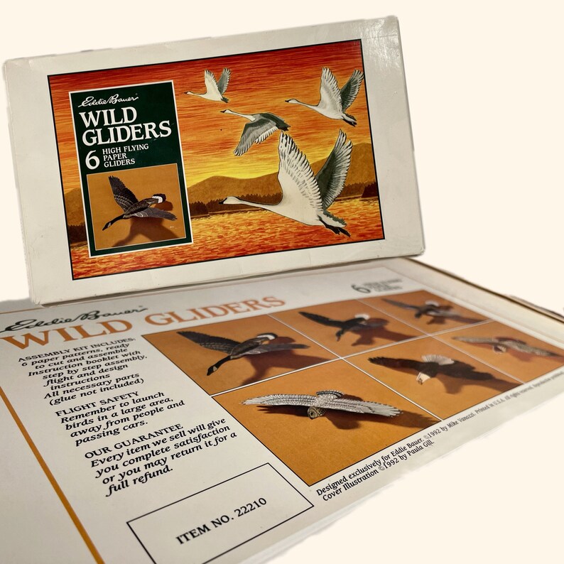 Vintage 1992 Eddie Bauer WILD GLIDERS 6 High Flying Paper Gliders Etsy