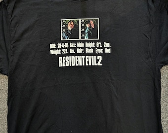Resident Evil 2 - Zombie Mugshot Promo Art T Shirt - Various Sizes Survival Horror PlayStation PS1 Zombie Silent Hill