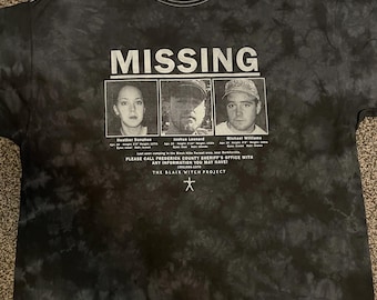 Blair Witch Project - Misssing Crystal Black Tie Dye T Shirt - Various Sizes Horror Movie
