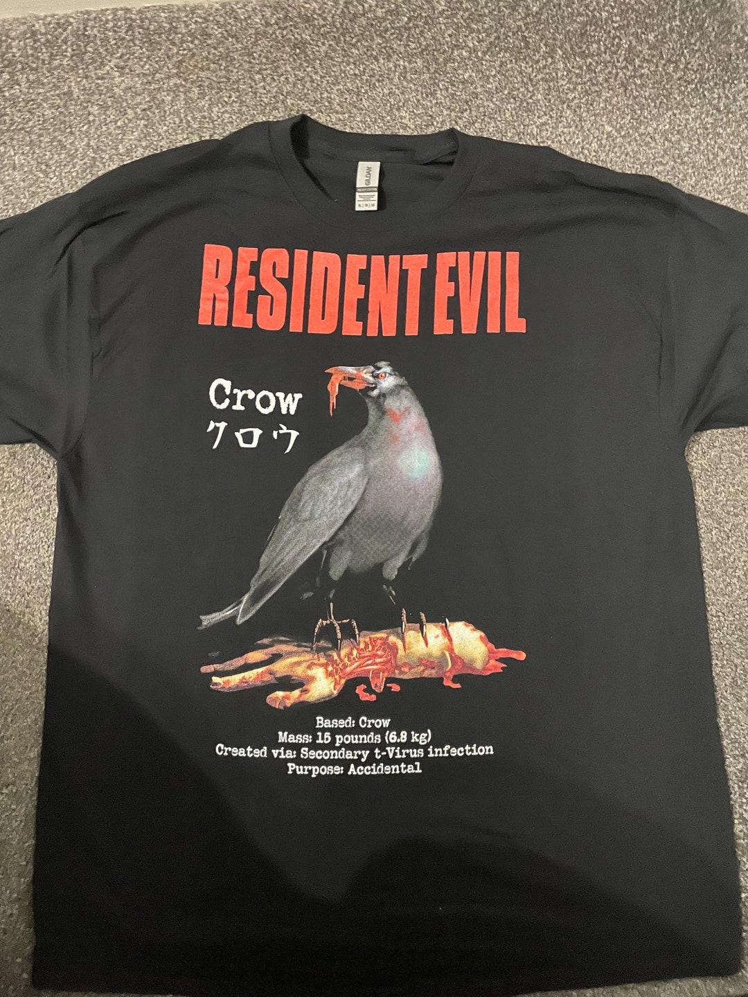 00s resident evil crow vintage tシャツ Resident Evil 2 - Crow T Shirt - Various Sizes Survival Horror