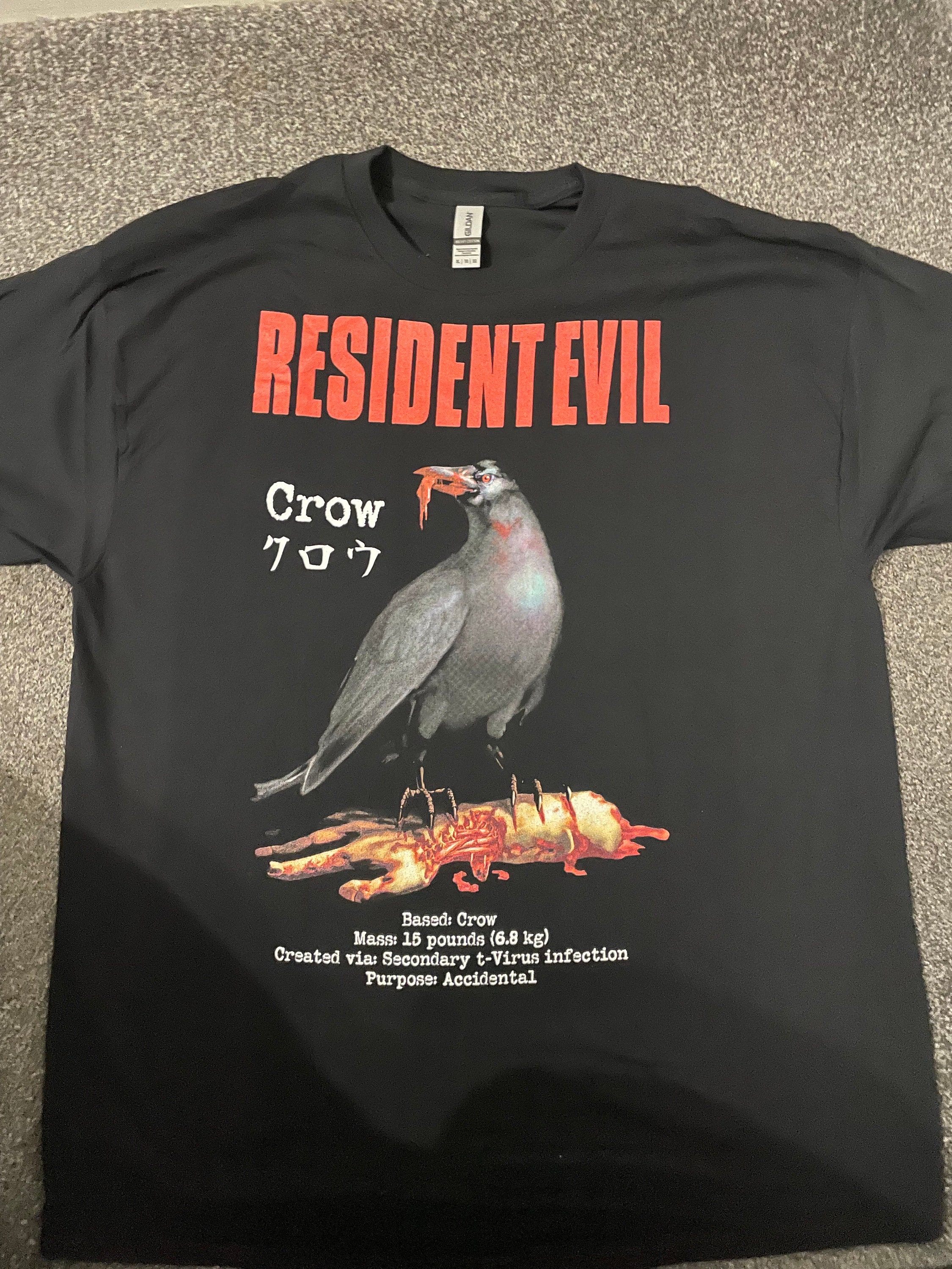 00s resident evil crow vintage tシャツ Resident Evil 2 - Crow T Shirt - Various Sizes Survival Horror