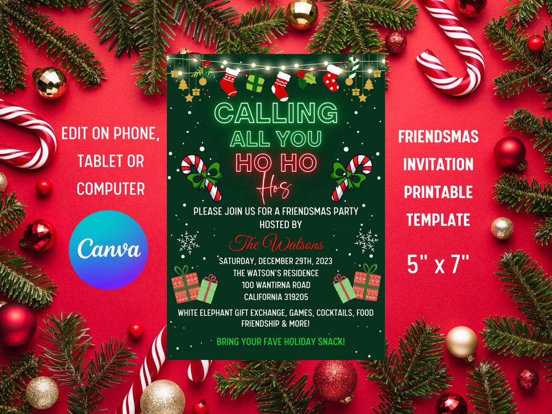 Christmas Invitation Printable Digital Christmas Invitation Etsy UK