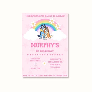 Bluey Birthday Invitation - EDITABLE