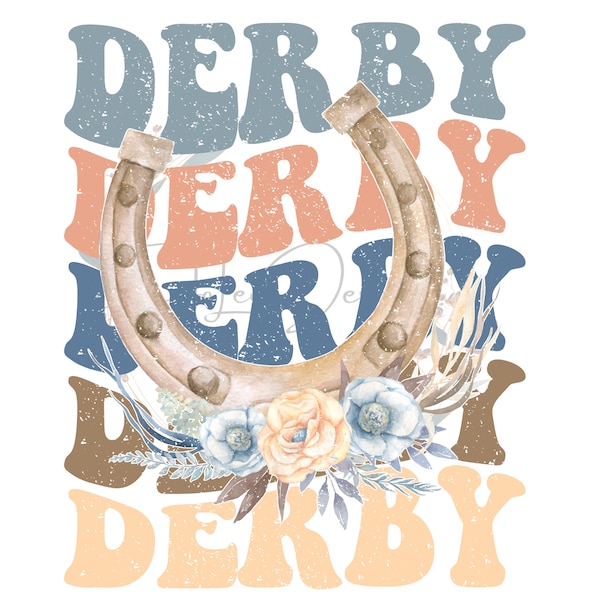 Derby Horse Shoe Distressed PNG