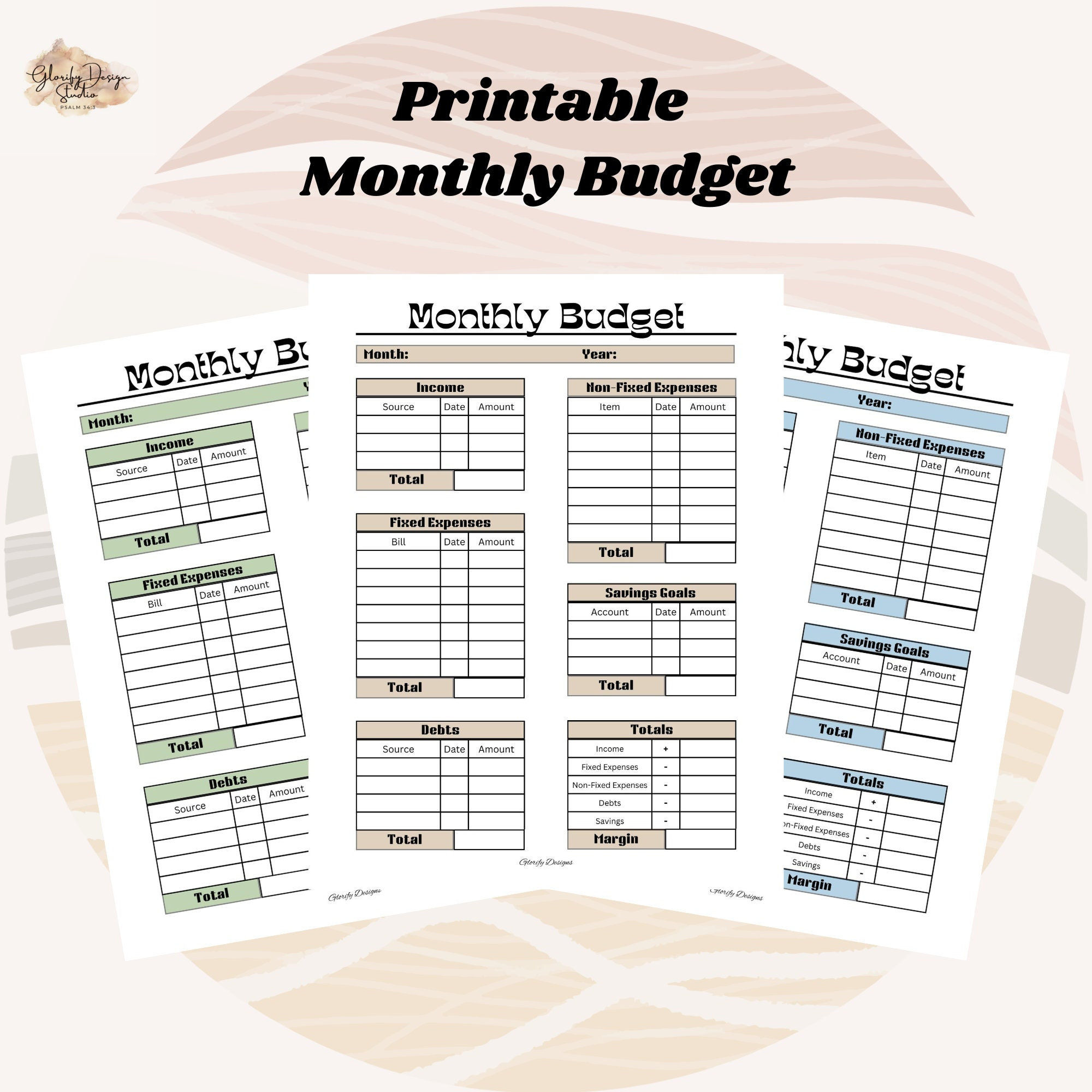 Monthly Budget Printable Monthly Income and Expense Sheet to - Etsy
