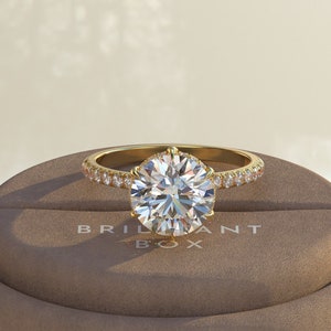3 Carat Round Cut Lab Grown Engagement Ring - 18K Solid gold Wedding Ring - Anniversary Gift Ring - Promise Ring For Her - Handmade Ring