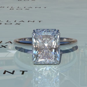 3 Carat radiant Cut lab Grown Diamond Engagement Ring - Certified Lab Grown Diamond Wedding Ring - Promise Ring For Her - Delicate Ring