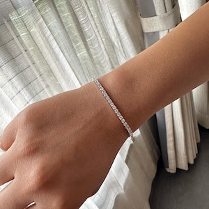 4 karaat ronde diamanten tennisarmband - jubileumcadeau - Moissaniet-diamanten armband - diamanten armband voor dames - bruidssieraden