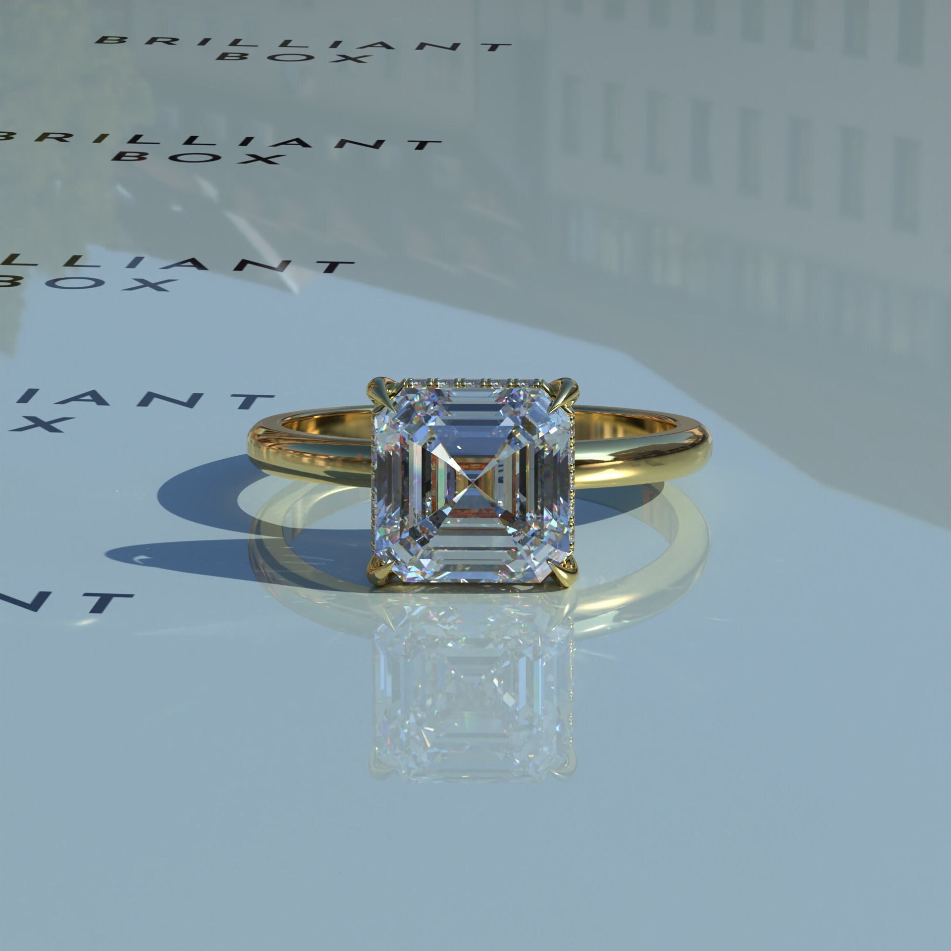 3 carat asscher cut diamond ring discount