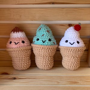 Crochet Ice Cream Plushie | Amigurumi Ice Cream | Cute Plushie