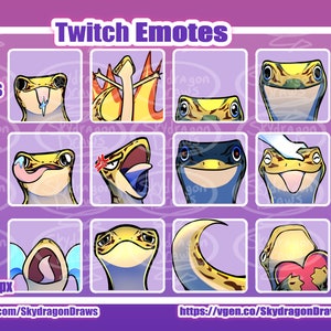 TWITCH-DISCORD EMOTES! 10+ Silly Geckos.
