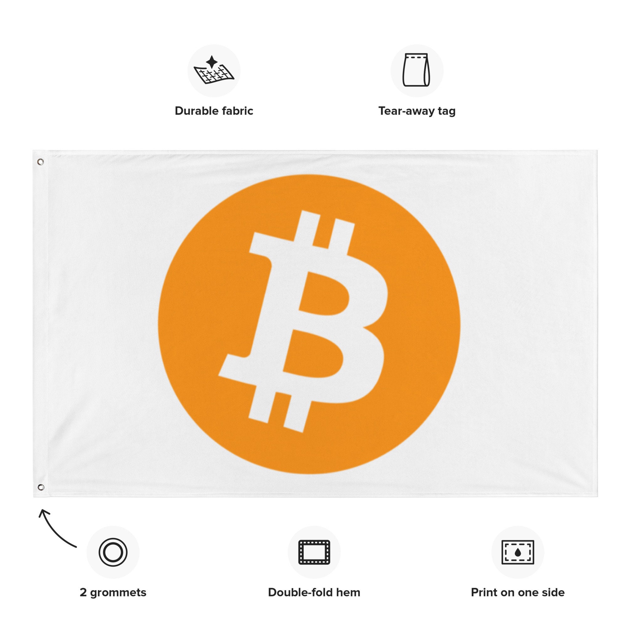 ビットコインフラッグ：ポリエステルニット壁飾り - Etsy 日本