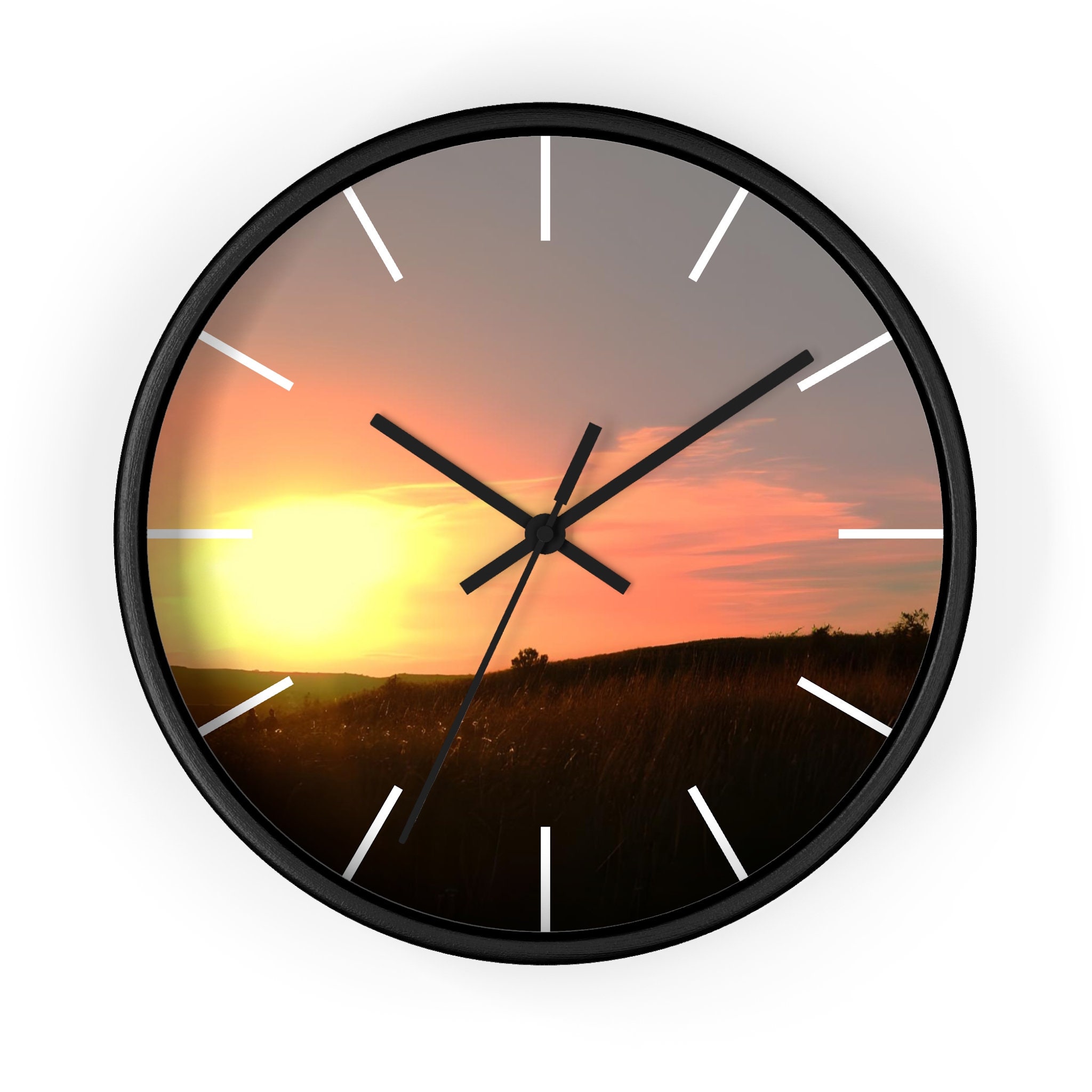 Unique Sunset Landscape Wall Clock Rustic Decor Western Etsy
