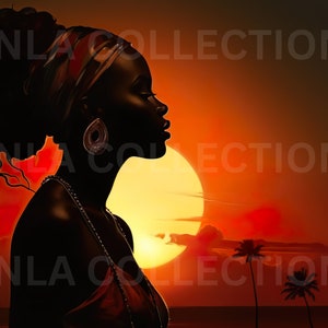 African Woman Painting, Inspired Art, African Art Décor, Afrocentric Wall Art, Downloadable PNG and JPG File, Print For Your Gifts Items.